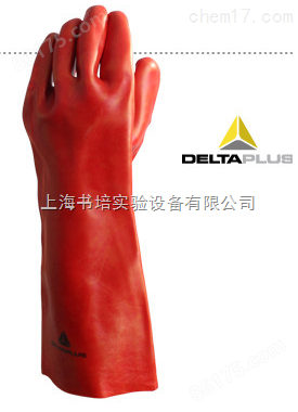 代尔塔防化手套201402  代尔塔PVC微生物加强硫化手套 201402 PVC防护耐酸碱手套